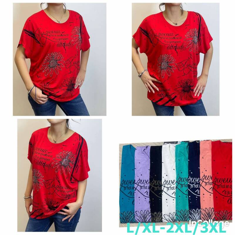 Bluzki damskie Roz L/XL-2XL/3XL, Mix Kolor Paczka 12 szt
